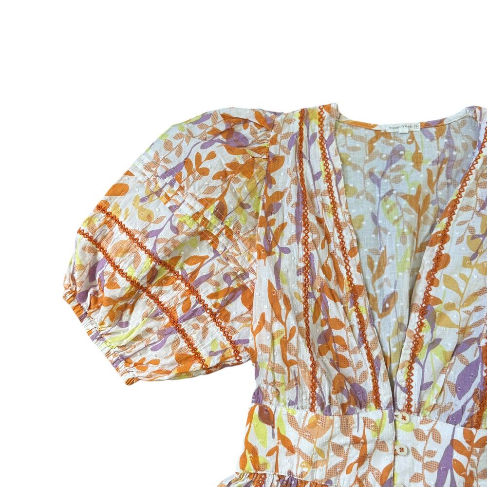 Poupette St Barth Reine Midi Dress Purple Orange White - Picture 6 of 10